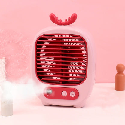 1315 Spray Humidification Hydrating Cartoon Fan USB Charging Desktop Fan