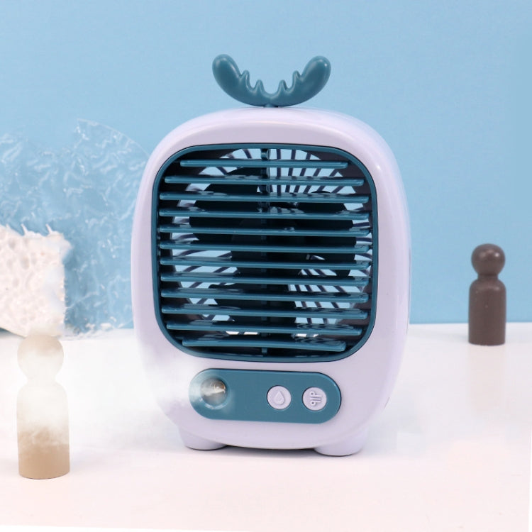 1315 Spray Humidification Hydrating Cartoon Fan USB Charging Desktop Fan