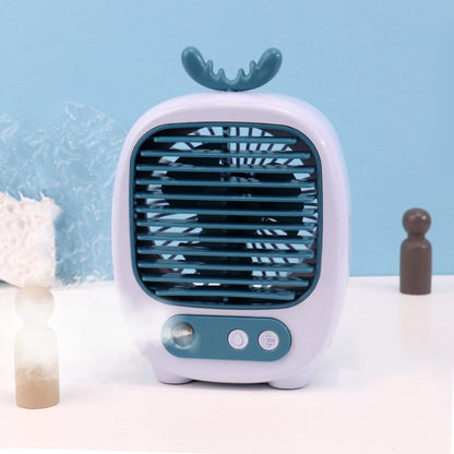 1315 Spray Humidification Hydrating Cartoon Fan USB Charging Desktop Fan