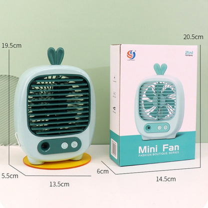 1315 Spray Humidification Hydrating Cartoon Fan USB Charging Desktop Fan