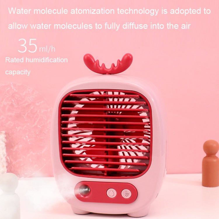 1315 Spray Humidification Hydrating Cartoon Fan USB Charging Desktop Fan