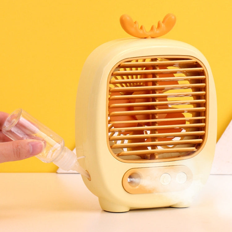 1315 Spray Humidification Hydrating Cartoon Fan USB Charging Desktop Fan