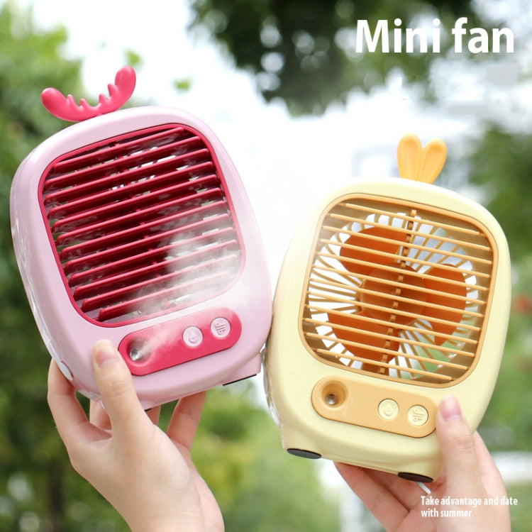 1315 Spray Humidification Hydrating Cartoon Fan USB Charging Desktop Fan