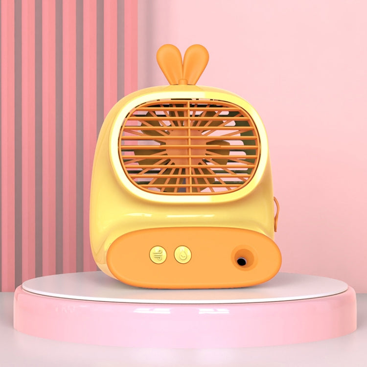 CS1319 Desktop Small Hydrating Spray Cartoon Fan Rechargeable Silent Humidifying Fan