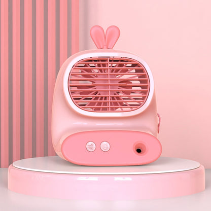 CS1319 Desktop Small Hydrating Spray Cartoon Fan Rechargeable Silent Humidifying Fan
