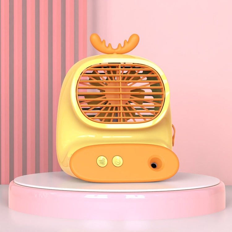 CS1319 Desktop Small Hydrating Spray Cartoon Fan Rechargeable Silent Humidifying Fan