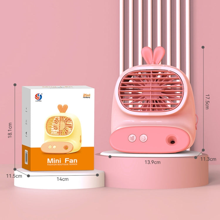 CS1319 Desktop Small Hydrating Spray Cartoon Fan Rechargeable Silent Humidifying Fan