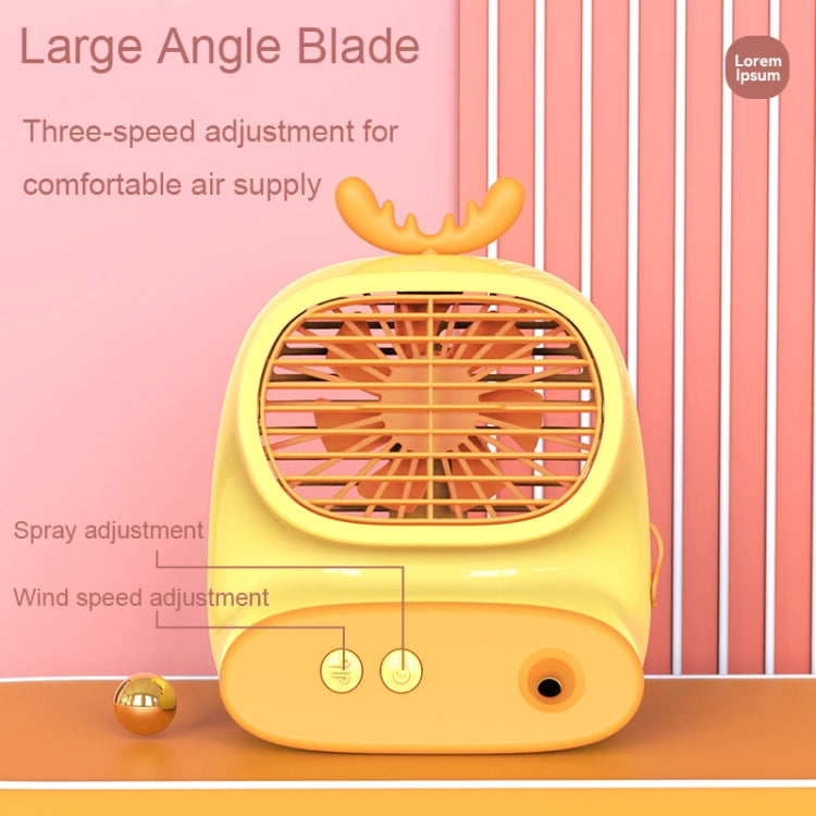 CS1319 Desktop Small Hydrating Spray Cartoon Fan Rechargeable Silent Humidifying Fan
