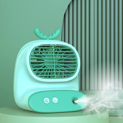 CS1319 Desktop Small Hydrating Spray Cartoon Fan Rechargeable Silent Humidifying Fan
