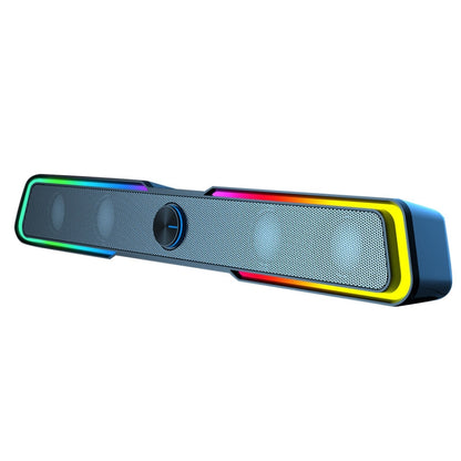 HP DHE6002S RGB Lights HiFi Sound Effect Computer Audio Desktop Long Strip Speakers, Wired Version, Wired+Bluetooth Version