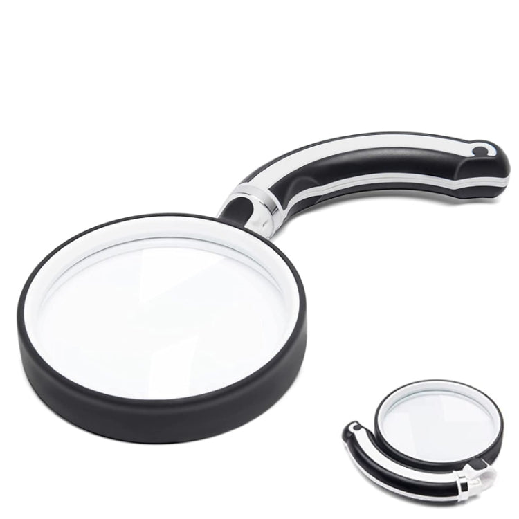 Rubber Handle Folding Rotating Hand Magnifying Glass, 75mm, 90mm, 100mm
