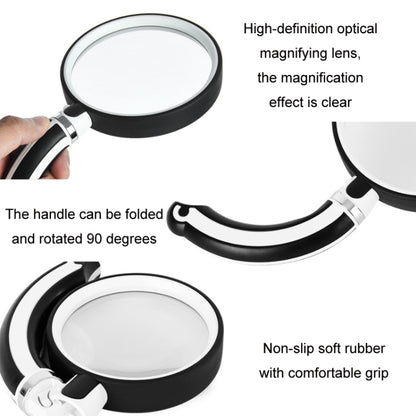 Rubber Handle Folding Rotating Hand Magnifying Glass, 75mm, 90mm, 100mm