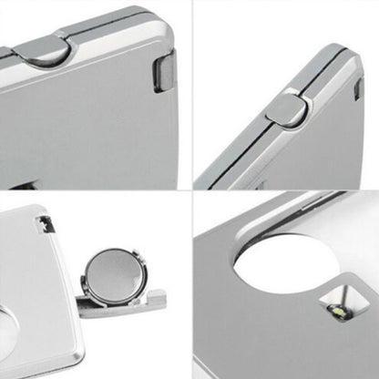 2pcs 3-6 Times Card Type Portable Magnifying Glass Rectangular LED Light, 3-6X With LED Lights