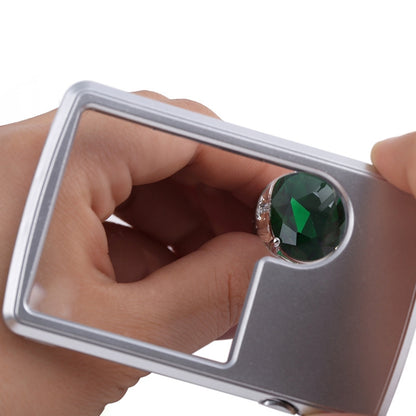 2pcs 3-6 Times Card Type Portable Magnifying Glass Rectangular LED Light, 3-6X With LED Lights