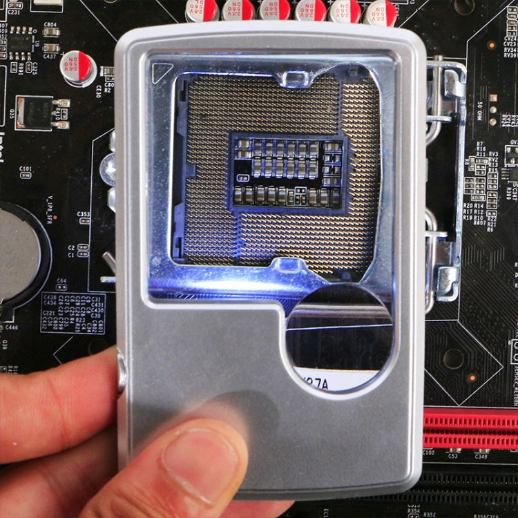 2pcs 3-6 Times Card Type Portable Magnifying Glass Rectangular LED Light, 3-6X With LED Lights