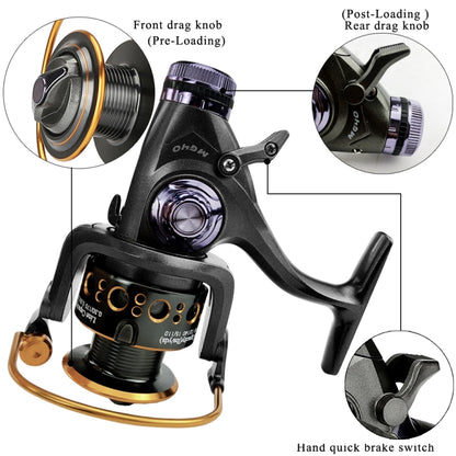 Double Unloading Metal Head Front and Rear Brake Fishing Reel, YUMOSHI MG30, YUMOSHI MG40, YUMOSHI MG50, YUMOSHI MG60