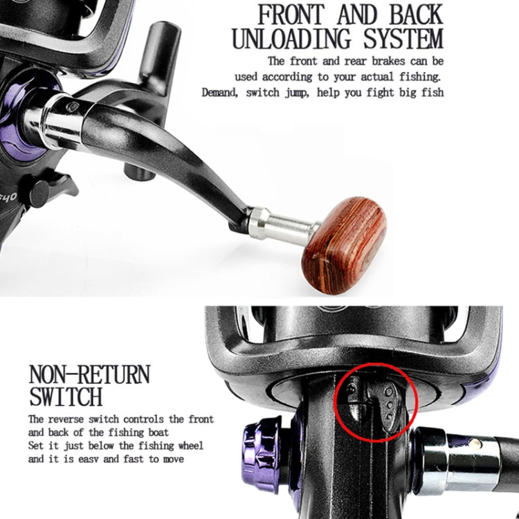 Double Unloading Metal Head Front and Rear Brake Fishing Reel, YUMOSHI MG30, YUMOSHI MG40, YUMOSHI MG50, YUMOSHI MG60
