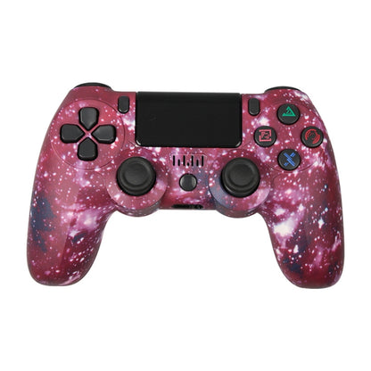 For PS4 Wireless Bluetooth Game Controller With Light Strip Dual Vibration Game Handle, White, Black, Red, Blue, Green, Rose Red, Letter, Line, Fire Ghost, Cartoon, Hulk, Skeleton, Gear, Lightning, Flame, Cloud, Burst, Wood Grain, Star Red             ...
