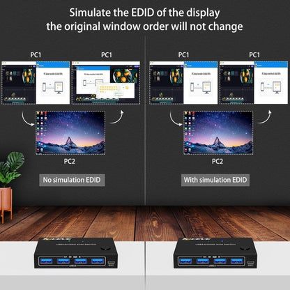 KC-KVM201A 2 In 1 Out 4K 60HZ HDMI KVM Switching USB3.0 Shared Computer Shaped Printer U Disk, KC-KVM201A