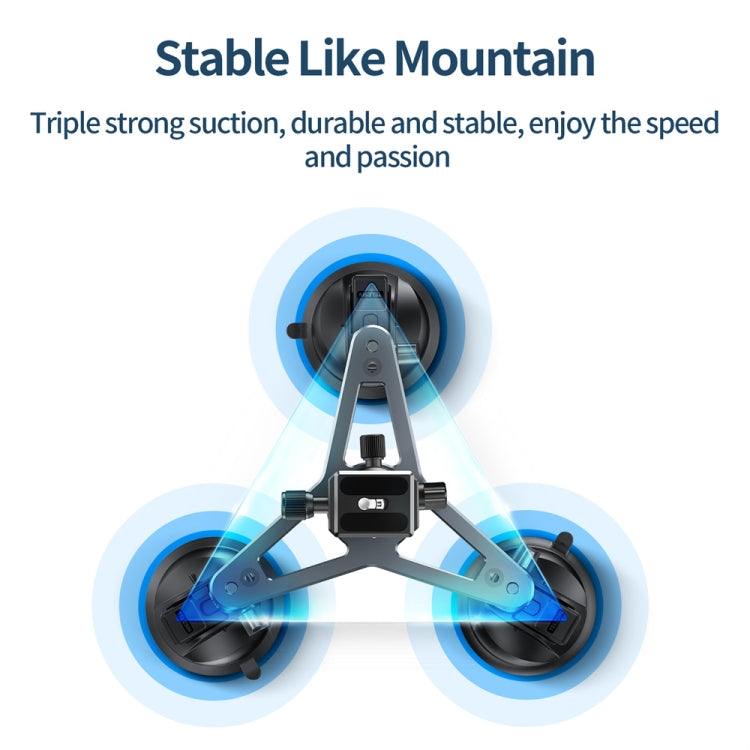 TELESIN Suction Cup Action Camera Tripod Mount for Car Holder Stand Bracket, TELESIN Triangle
