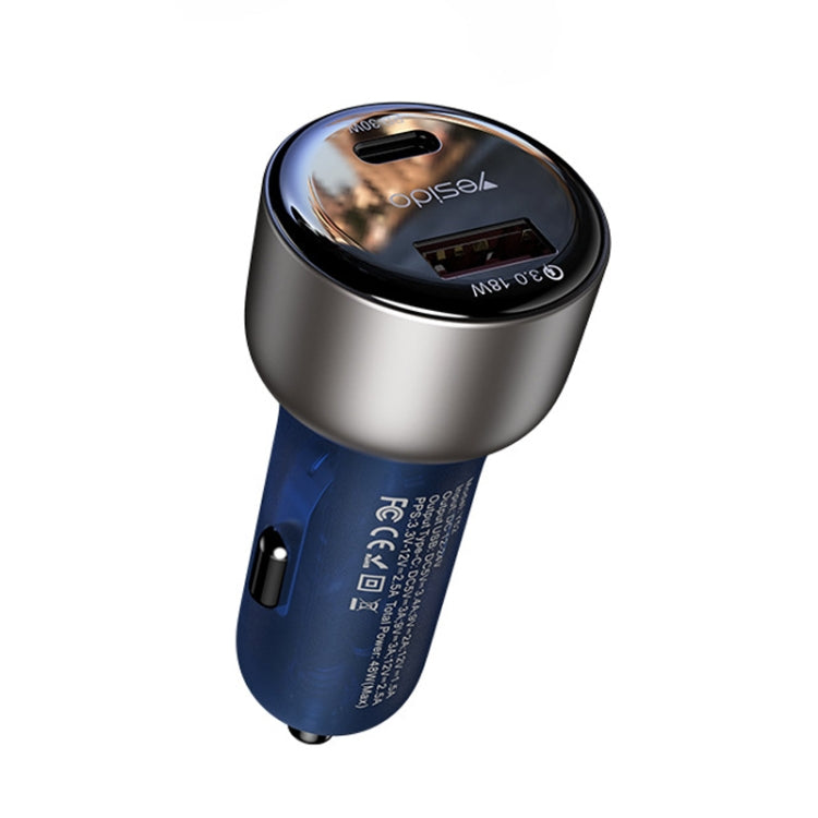 Yesido Y52 48W Dual-channel Fast Charging Zinc Alloy QC3.0 Car Charger, Y52 48W