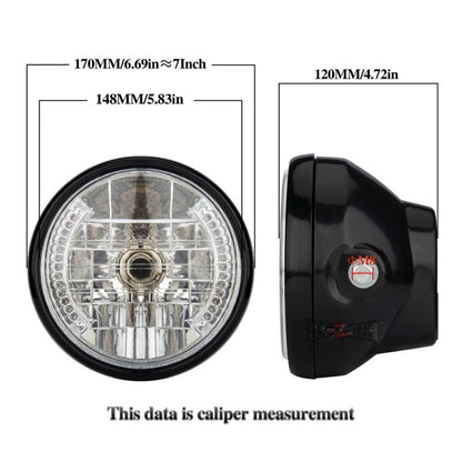 Motorcycle 7 Inch LED Headlight Angel Ring With Steering Function, PE-D7inS01