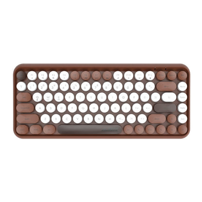 Ajazz 308I 84 Keys Tablet Computer Notebook Home Office Punk Bluetooth Keyboard, Milk Tea Color