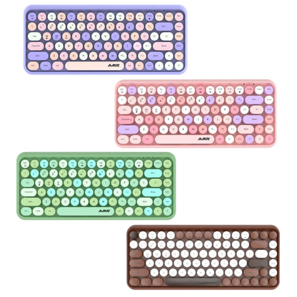 Ajazz 308I 84 Keys Tablet Computer Notebook Home Office Punk Bluetooth Keyboard, Milk Tea Color