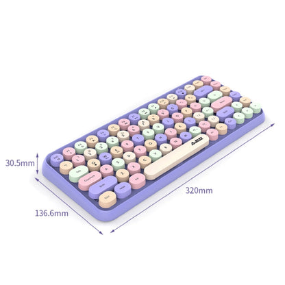 Ajazz 308I 84 Keys Tablet Computer Notebook Home Office Punk Bluetooth Keyboard, Milk Tea Color