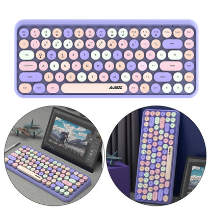 Ajazz 308I 84 Keys Tablet Computer Notebook Home Office Punk Bluetooth Keyboard, Milk Tea Color