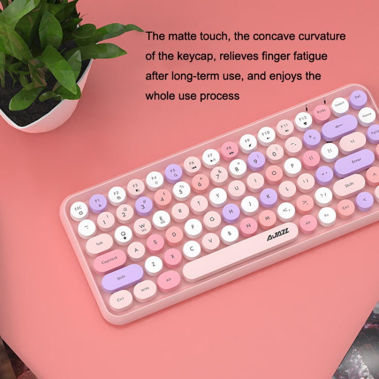 Ajazz 308I 84 Keys Tablet Computer Notebook Home Office Punk Bluetooth Keyboard, Milk Tea Color