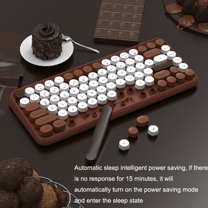 Ajazz 308I 84 Keys Tablet Computer Notebook Home Office Punk Bluetooth Keyboard, Milk Tea Color