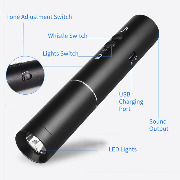 H11 Rechargeable Traffic Command Training Electronic Whistle with Lighting Function, CN Plug, H11 (Black)