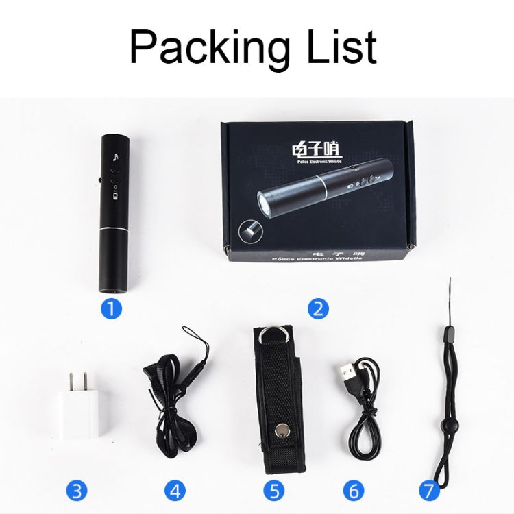 H11 Rechargeable Traffic Command Training Electronic Whistle with Lighting Function, CN Plug, H11 (Black)