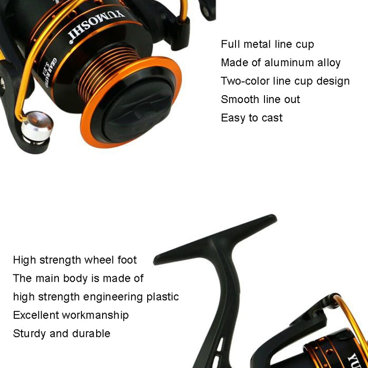 Metal Rocker Fishing Reel Spinning Reel, YUMOSHI AX2000, YUMOSHI AX3000, YUMOSHI AX4000, YUMOSHI AX5000, YUMOSHI AX6000, YUMOSHI AX7000, YUMOSHI AX8000, YUMOSHI AX9000