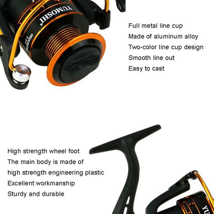 Metal Rocker Fishing Reel Spinning Reel, YUMOSHI AX2000, YUMOSHI AX3000, YUMOSHI AX4000, YUMOSHI AX5000, YUMOSHI AX6000, YUMOSHI AX7000, YUMOSHI AX8000, YUMOSHI AX9000