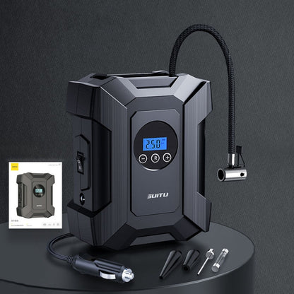 SUITU  ST-818  DC 12V Wired Car Air Pump Tire Inflator With LED Lighting, Pointer Model, Digital Display Model, Pointer Model+Toolbox, Digital Display Model+Toolbox