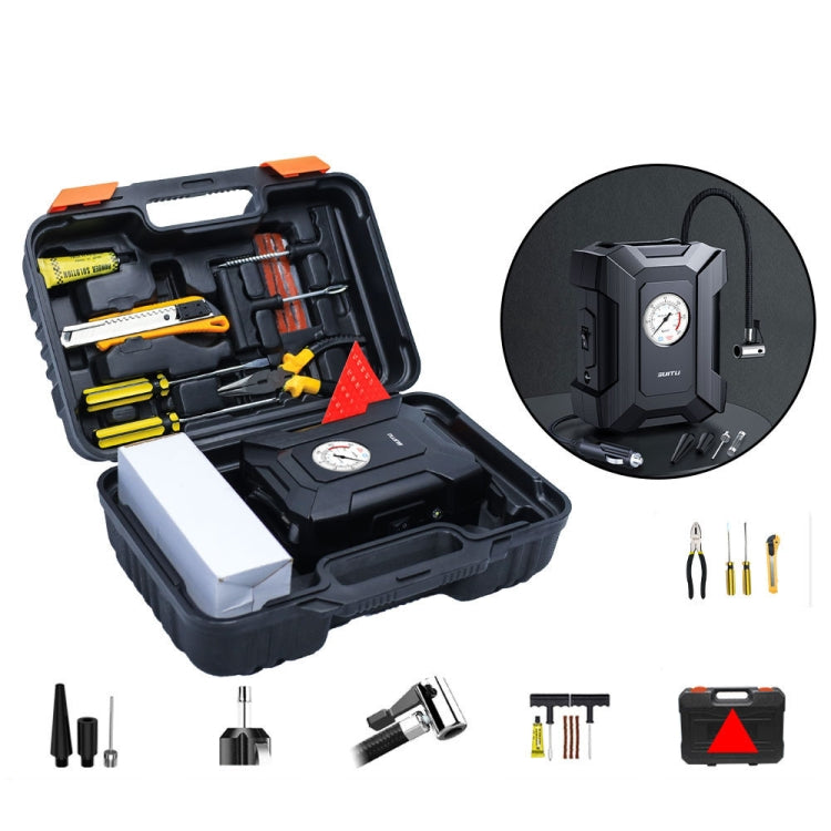 SUITU  ST-818  DC 12V Wired Car Air Pump Tire Inflator With LED Lighting, Pointer Model, Digital Display Model, Pointer Model+Toolbox, Digital Display Model+Toolbox