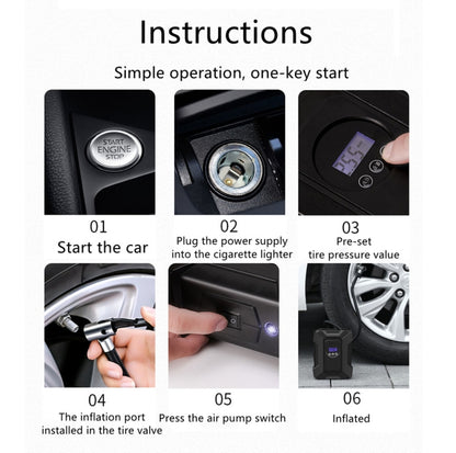 SUITU  ST-818  DC 12V Wired Car Air Pump Tire Inflator With LED Lighting, Pointer Model, Digital Display Model, Pointer Model+Toolbox, Digital Display Model+Toolbox