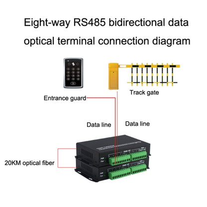 1pair YH-VD48508 SC 8-way Bidirectional Data Network Optical Transceiver Fiber Optic Transceiver, 8-way Optical Transceiver