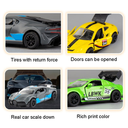 4pcs/set 1:60 Alloy Car Toy 3 Open Doors Back Force Sports Car Model, 320-1, 320-3