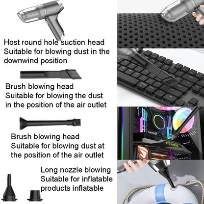 SUITU ST-6671 Wireless Car Vacuum Cleaner Small Handheld Blowing and Suction Dual Use, Style:, Basic Model Black, Basic Model White, Basic Model Black+Floor Brush, Basic Model White+Floor Brush, Brushless Silver Gray, Brushless Dark Green