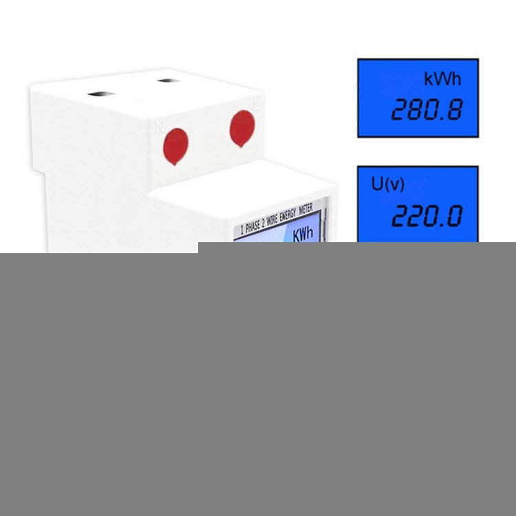 DDM15SD Single-phase Multi-function Rail Meter with Backlight LCD Display, 5 (20) A, 5 (32) A, 10 (40) A, 15 (60) A, 20 (80) A, 5 (80) A