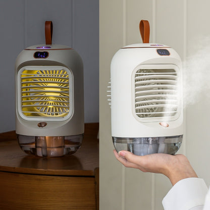 RD22 Rotating Humidification Fan Warm Light Atmosphere Light Automatic Shaking Head with Digital Display Air Cooler