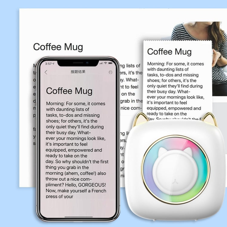 C23 Seven Colors Atmosphere Breathing Light Wireless Thermal Printer, C23 White+5 Rolls Thermal Paper, C23 White+3 Rolls Color Paper, C23 Blue+5 Rolls Thermal Paper, C23 Blue+3 Rolls Color Paper, C23 Blue Standard
