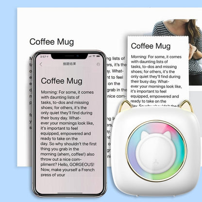 C23 Seven Colors Atmosphere Breathing Light Wireless Thermal Printer, C23 White+5 Rolls Thermal Paper, C23 White+3 Rolls Color Paper, C23 Blue+5 Rolls Thermal Paper, C23 Blue+3 Rolls Color Paper, C23 Blue Standard