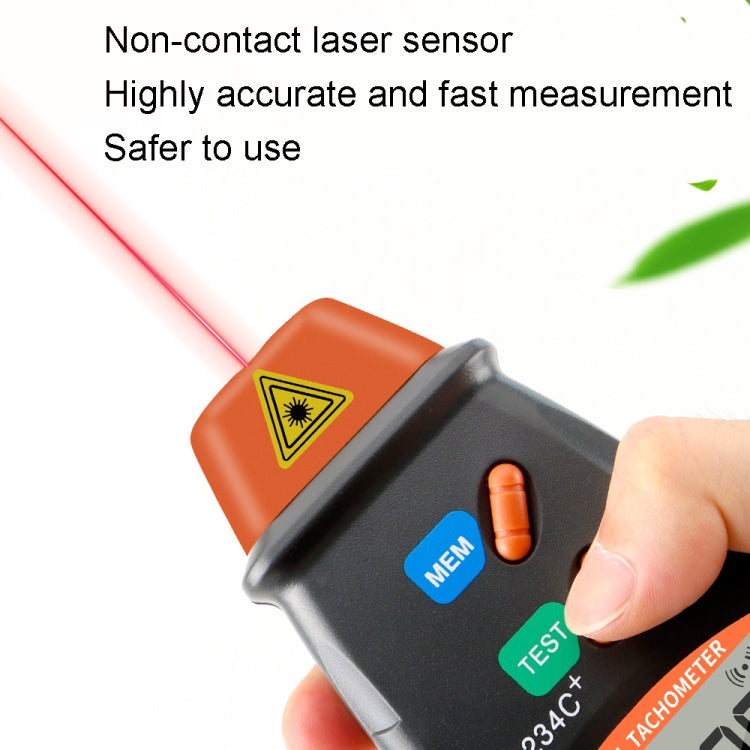 DT2234C+ Handheld Portable Motor Gear Tachometer Laser Tachometer, DT2234C+