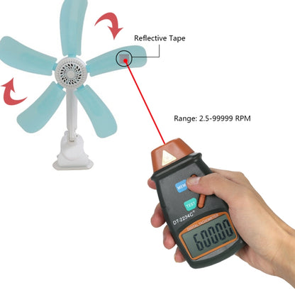 DT2234C+ Handheld Portable Motor Gear Tachometer Laser Tachometer, DT2234C+