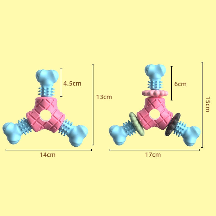 BG5053 Triangular Bone Shape Pet Chewing Toy Dog Teething Stick Random Color Delivery, Purple without Petals, Blue without Petals, Rose Red without Petals, Orange without Petals, Purple with Petals, Blue with Petals, Rose Red with Petals...