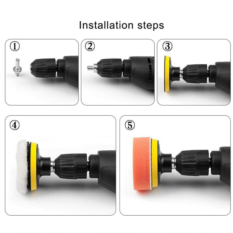3 Inch Polishing Waxing Pad Sponge Buffing Kit, 22 In 1, 25 In 1, 24 In 1, 24 In 1 With 4 Screws